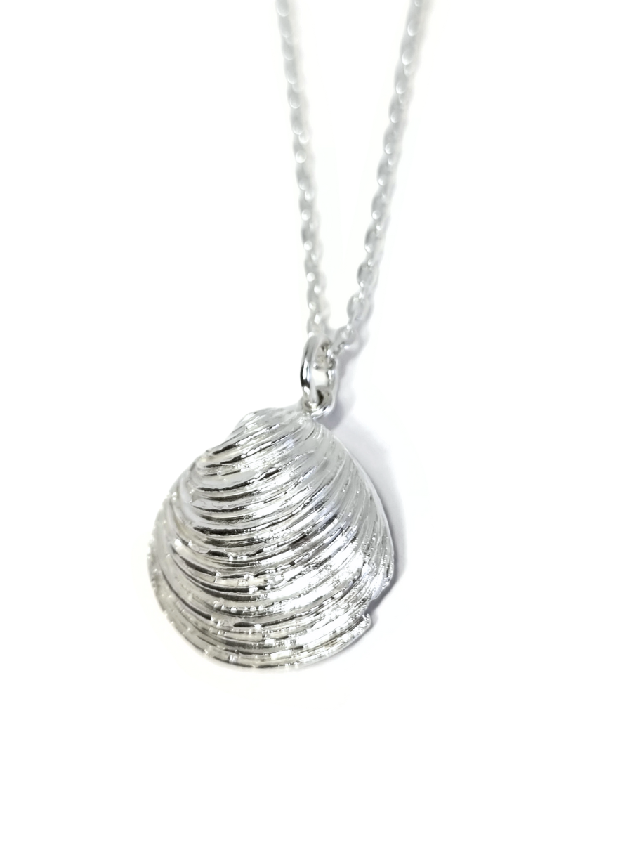 Coastal Silver Shell Pendant Extra Large