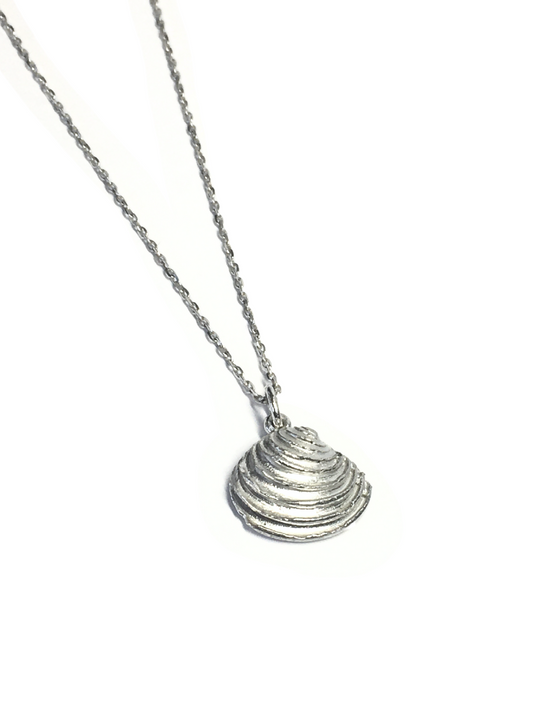 Coastal Silver Shell Pendant Large