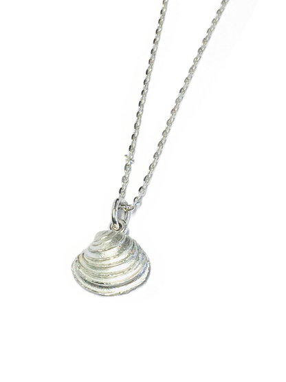 Coastal Silver Shell Pendant Small