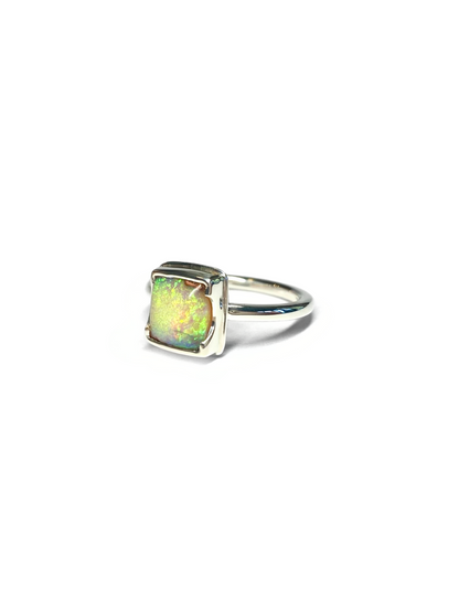 Galactic Glisten Opal and Silver Ring