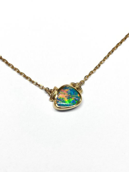 Green Galaxy Opal Pendant