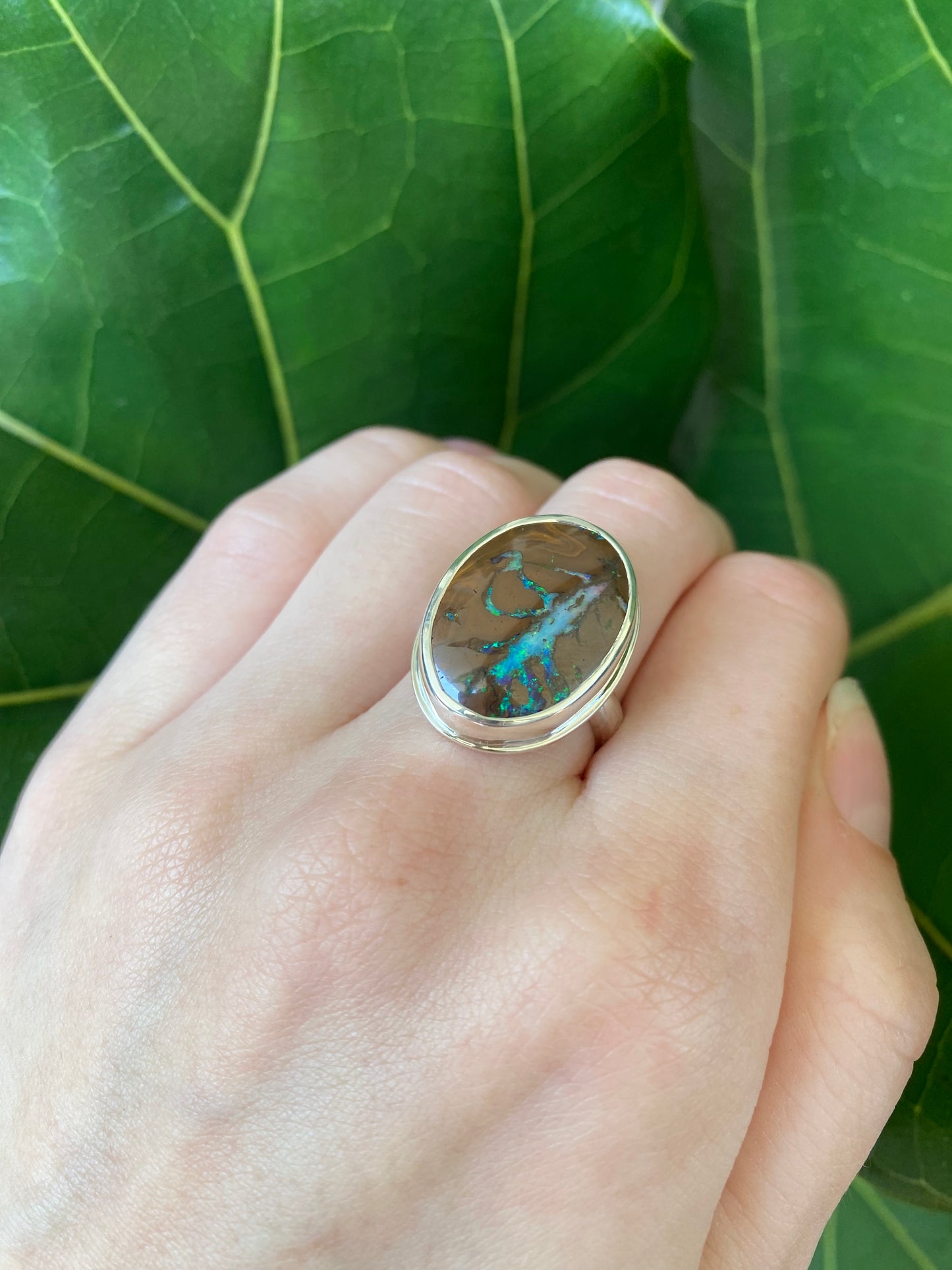 By the Stream Opal and Silver Ring