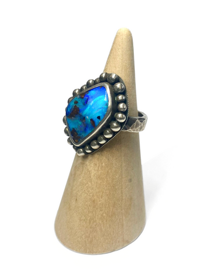 In the Sky Blue Queensland Boulder Opal Silver Ring