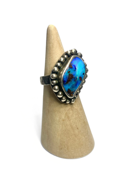 In the Sky Blue Queensland Boulder Opal Silver Ring