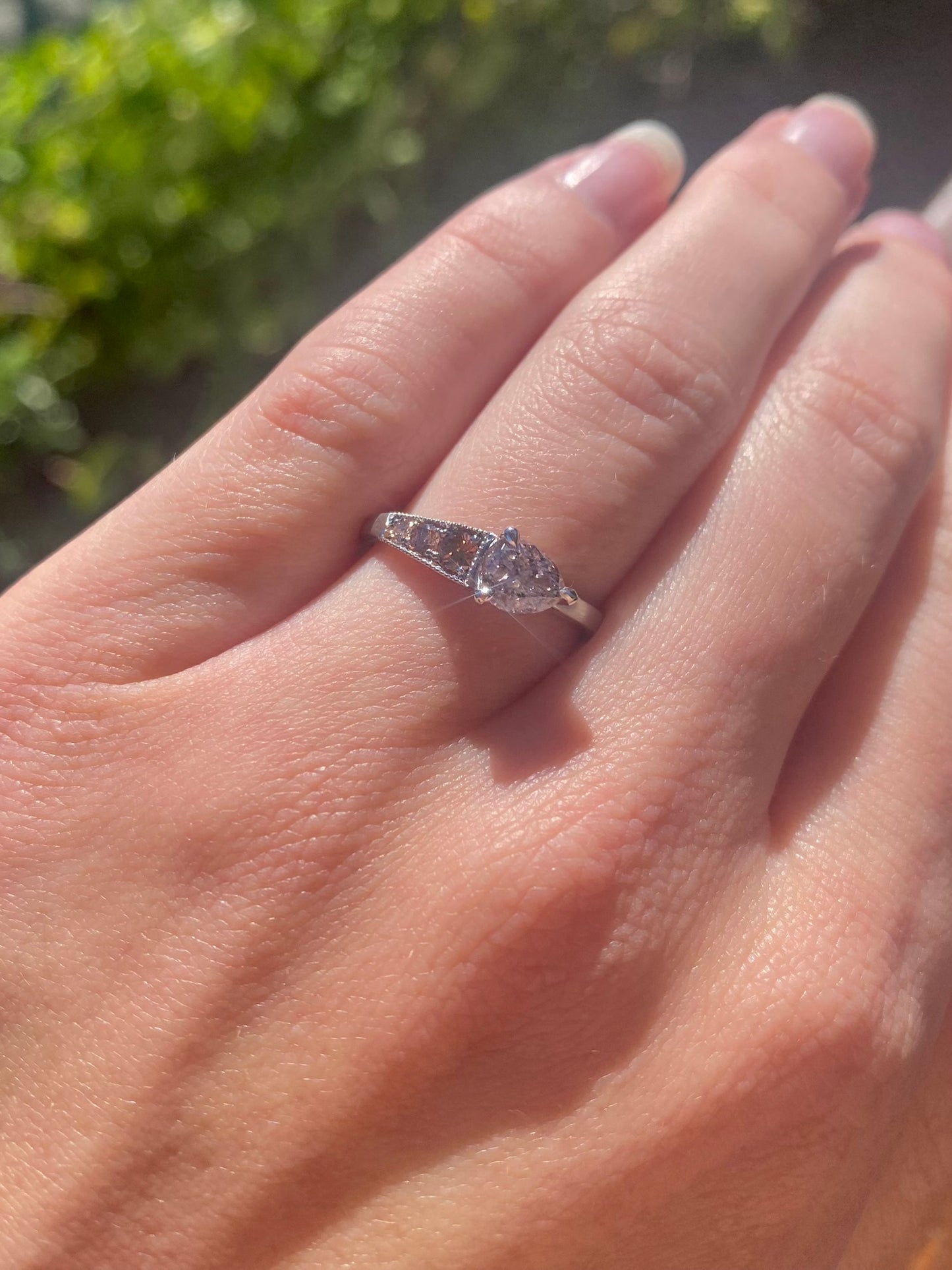 Lavender Diamond and White Gold Ring