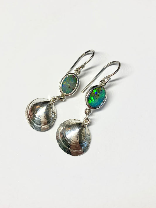 Opal Weathered Shell Earrings