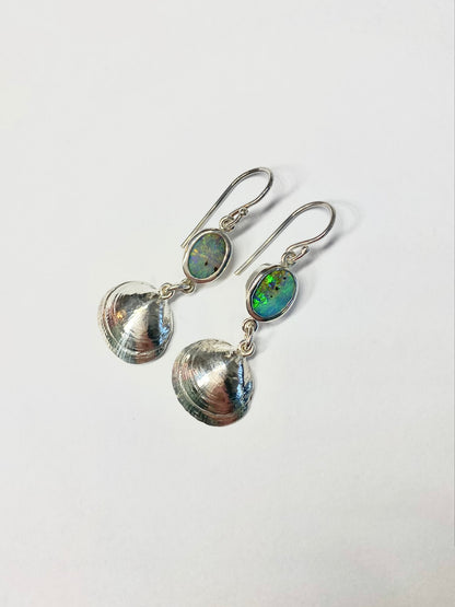 Opal Weathered Shell Earrings