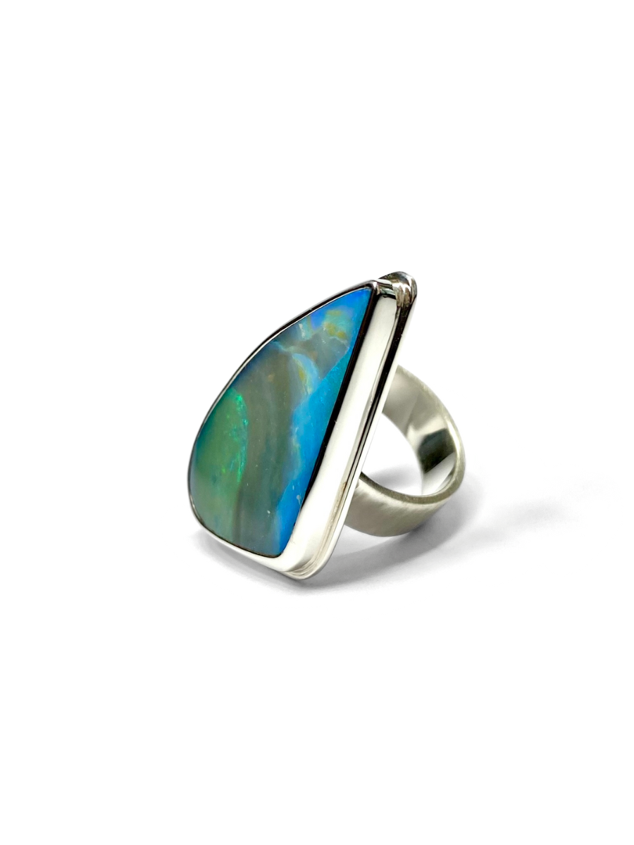 Peacock Sail Opal Ring