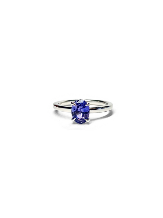 Periwinkle Solitaire Sapphire Ring