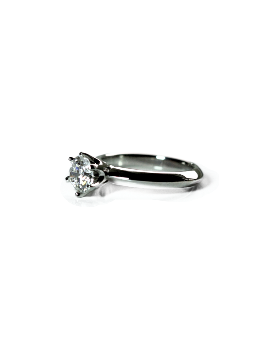 Platinum 6 Prong Solitaire Diamond Ring