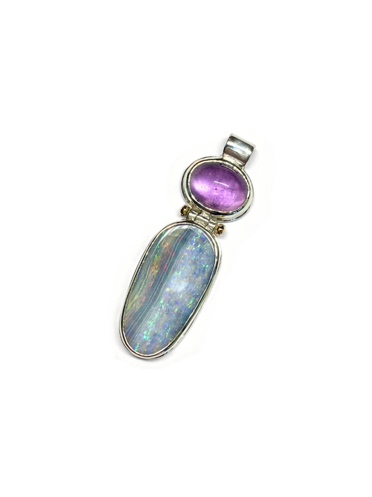 Purple Haze Opal and Amethyst Pendant