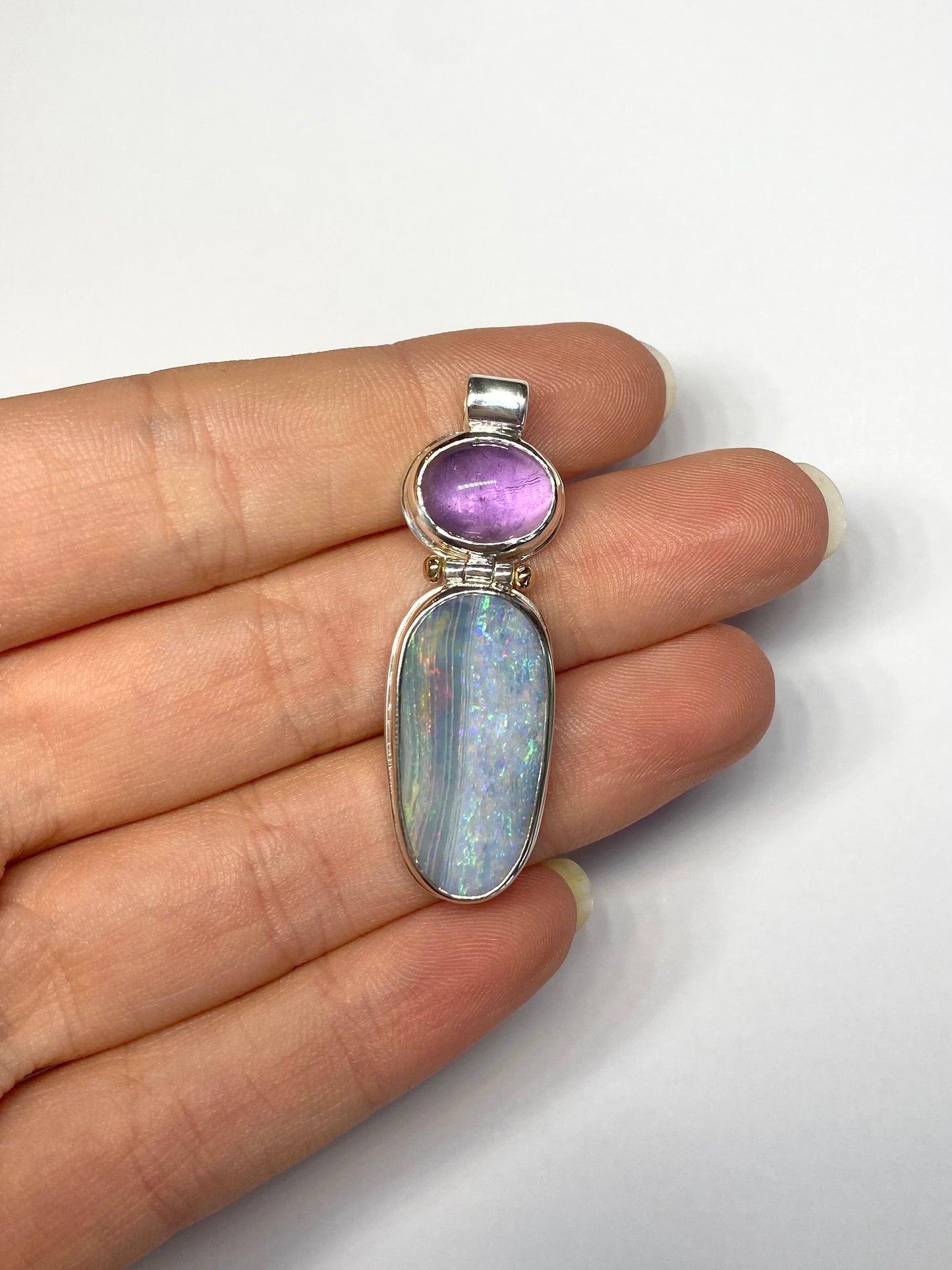 Purple Haze Opal and Amethyst Pendant