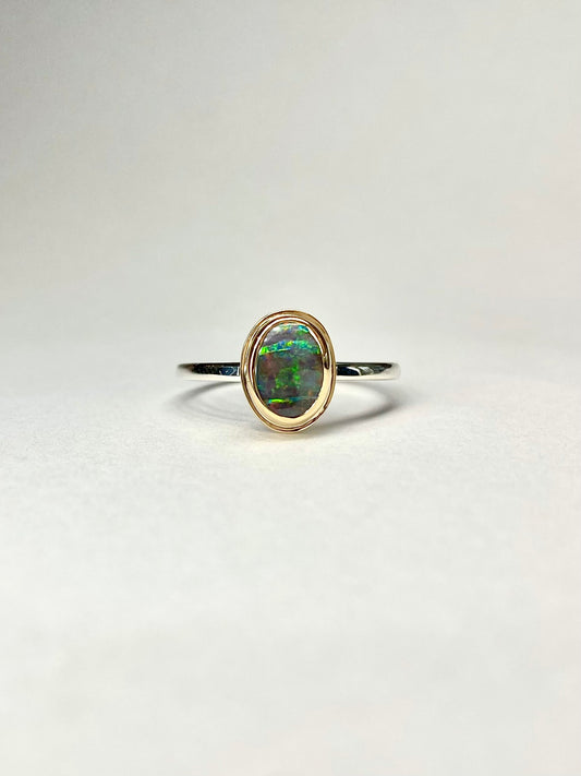 Rainbow Mini Galaxy Ring Yellow Gold and Silver