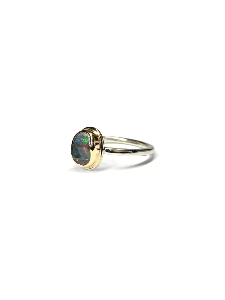 Rainbow Mini Galaxy Ring Yellow Gold and Silver