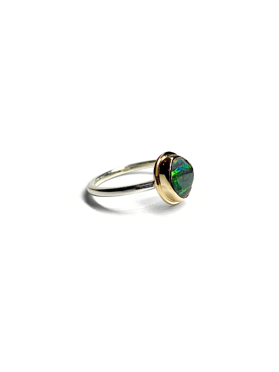 Rainbow Mini Galaxy Ring Yellow Gold and Silver