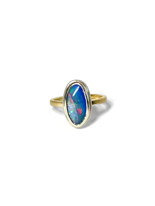 Rainbow Sky Shimmer Opal Ring