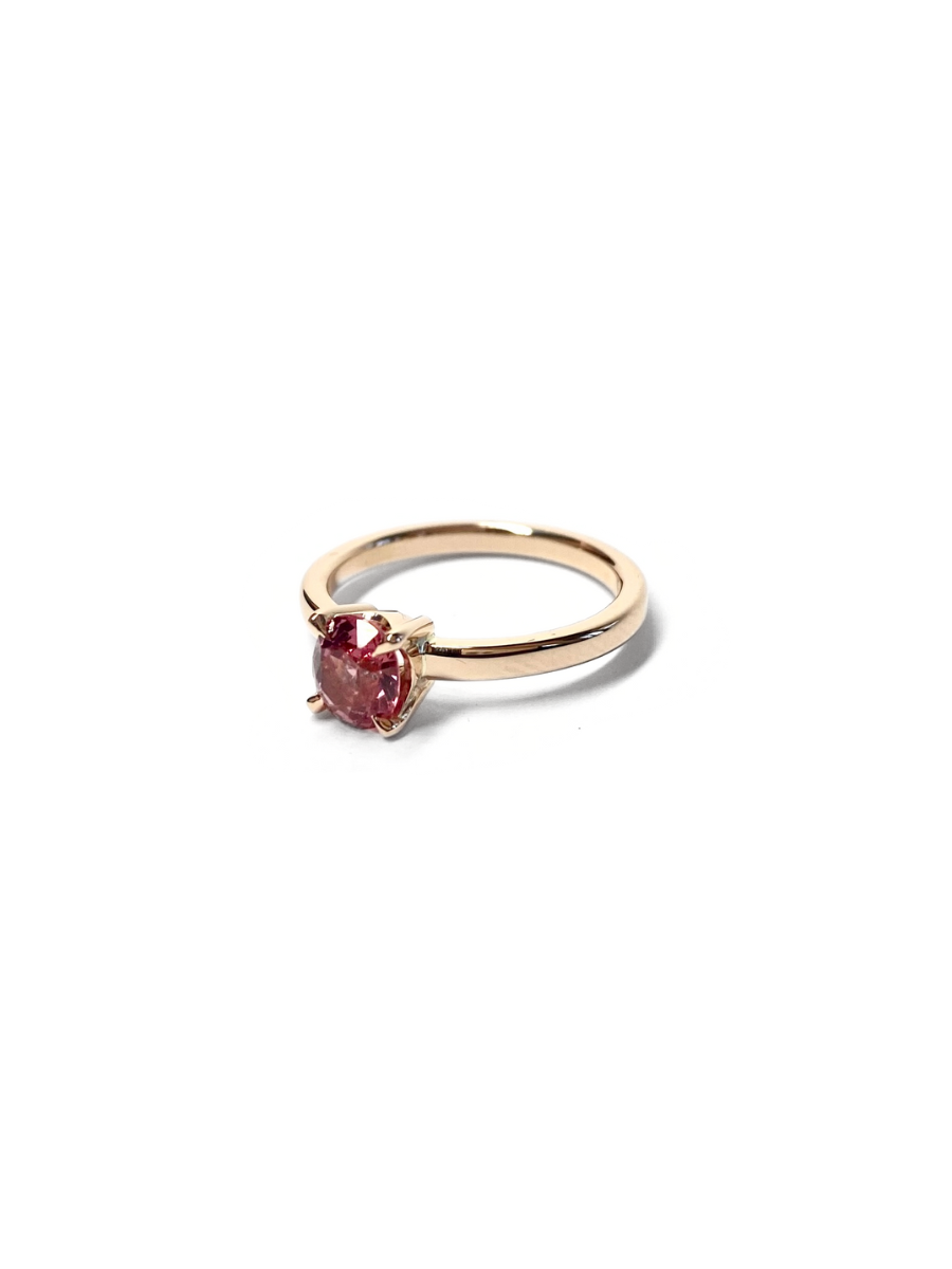 Rose Spinel Rose Gold Solitaire Ring