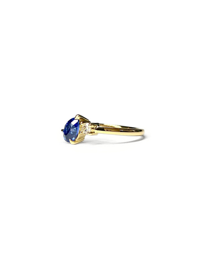 Starry Night Sapphire and Diamond Gold Ring