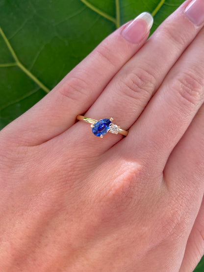 Starry Night Sapphire and Diamond Gold Ring