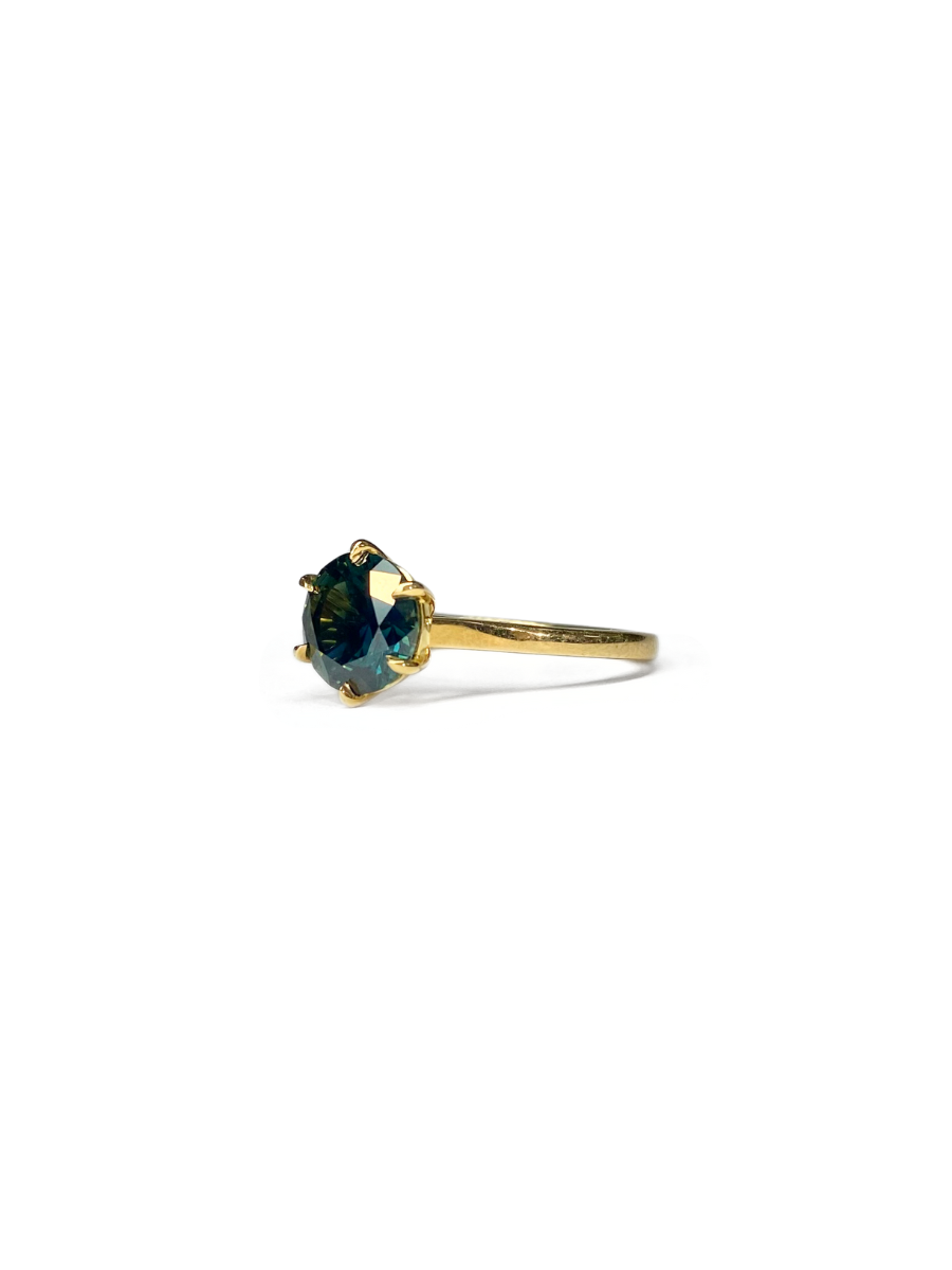 Summer Storm Cloud Sapphire Ring