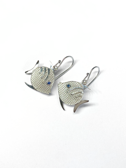 Swimmy Fish Sapphire Earrings