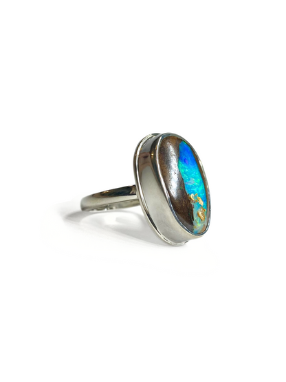 Through the Cove Opal and Silver Ring