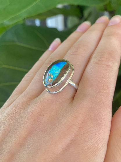 Through the Cove Opal and Silver Ring