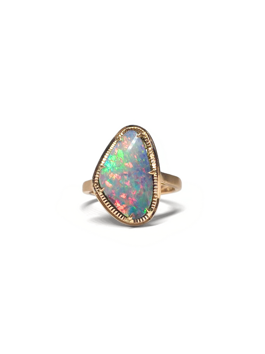 Twilight Bloom Opal Rose Gold Ring