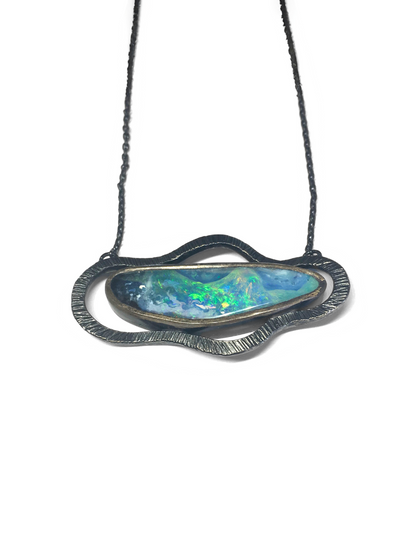 Wave Queensland Boulder Opal Pendant