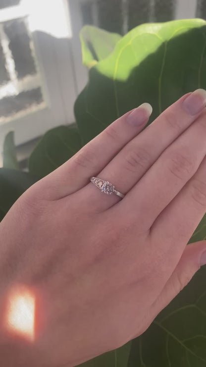 Lavender Diamond and White Gold Ring