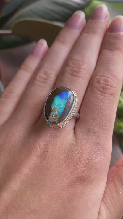 Through the Cove Opal and Silver Ring