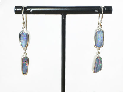 UPDATE: Opal Double Drop and Silver Earrings