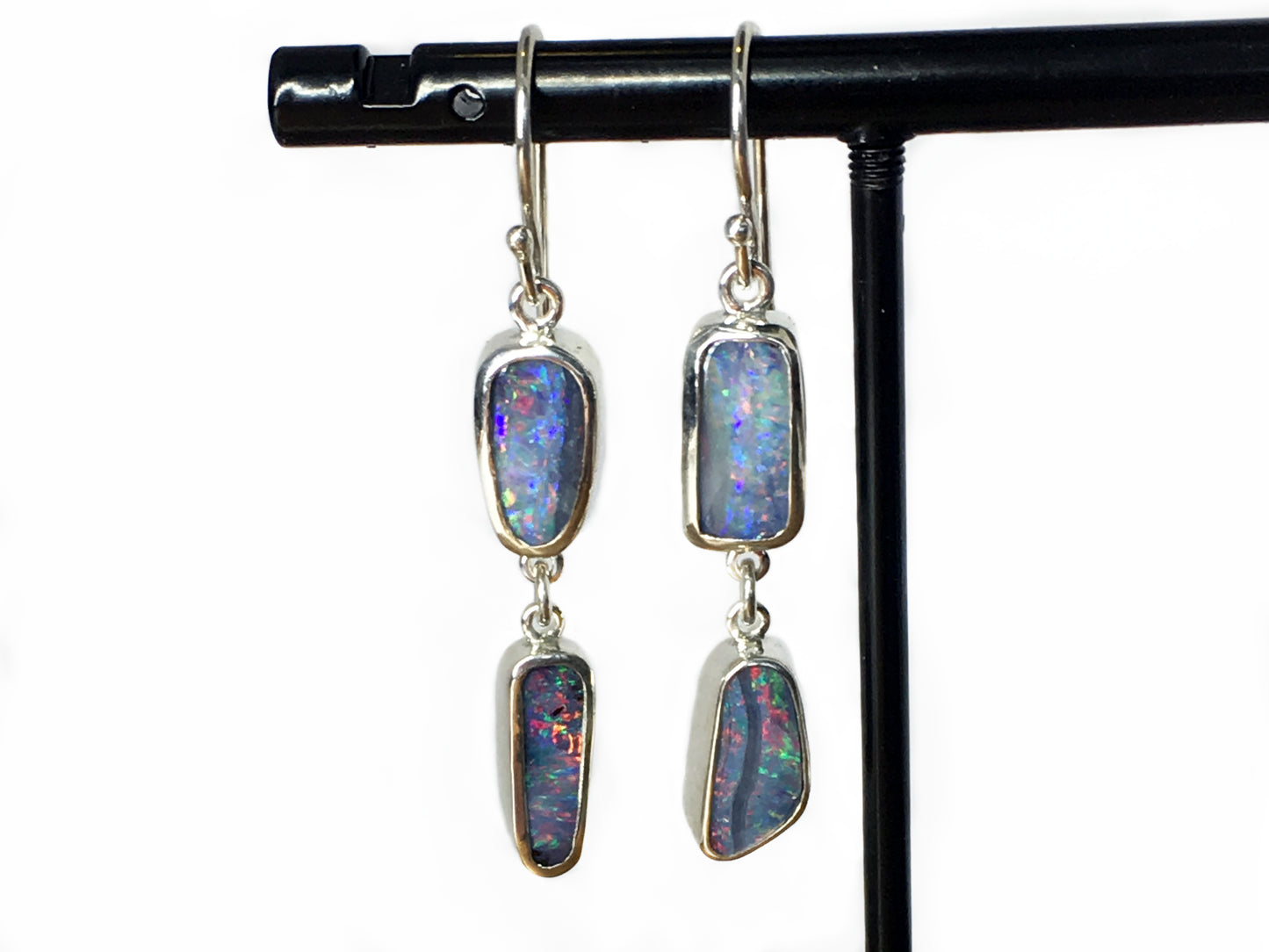 UPDATE: Opal Double Drop and Silver Earrings