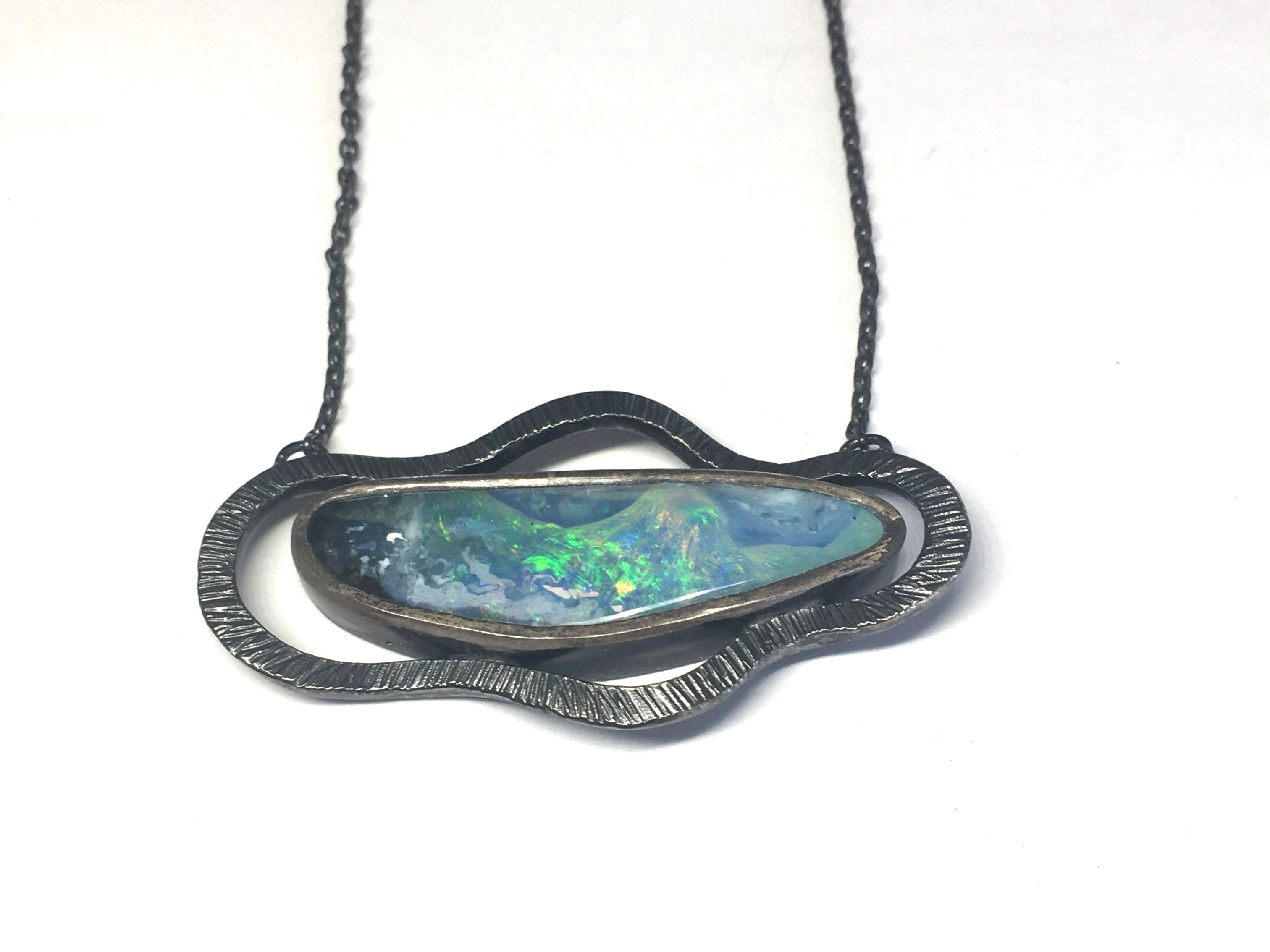 Opal wave online necklace